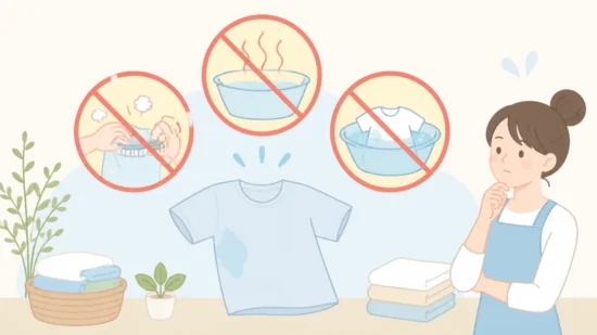汗による青いシミの落とし方|衣類の素材別にやさしく洗うコツ
